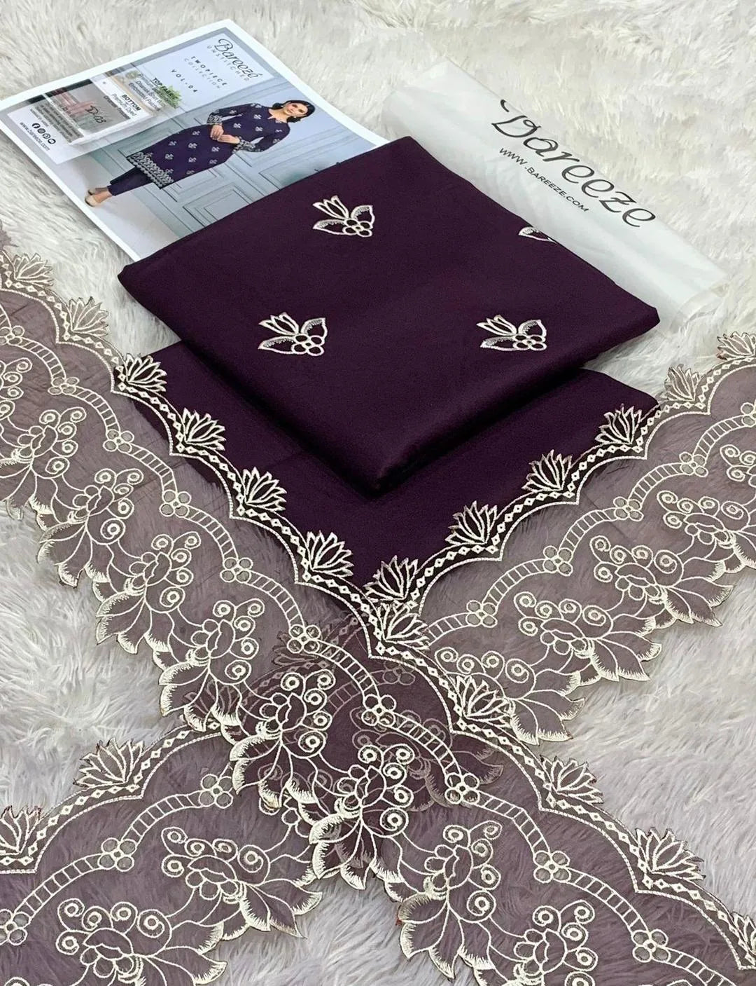 Purple Embroidered Lawn 2-Piece Suit Set