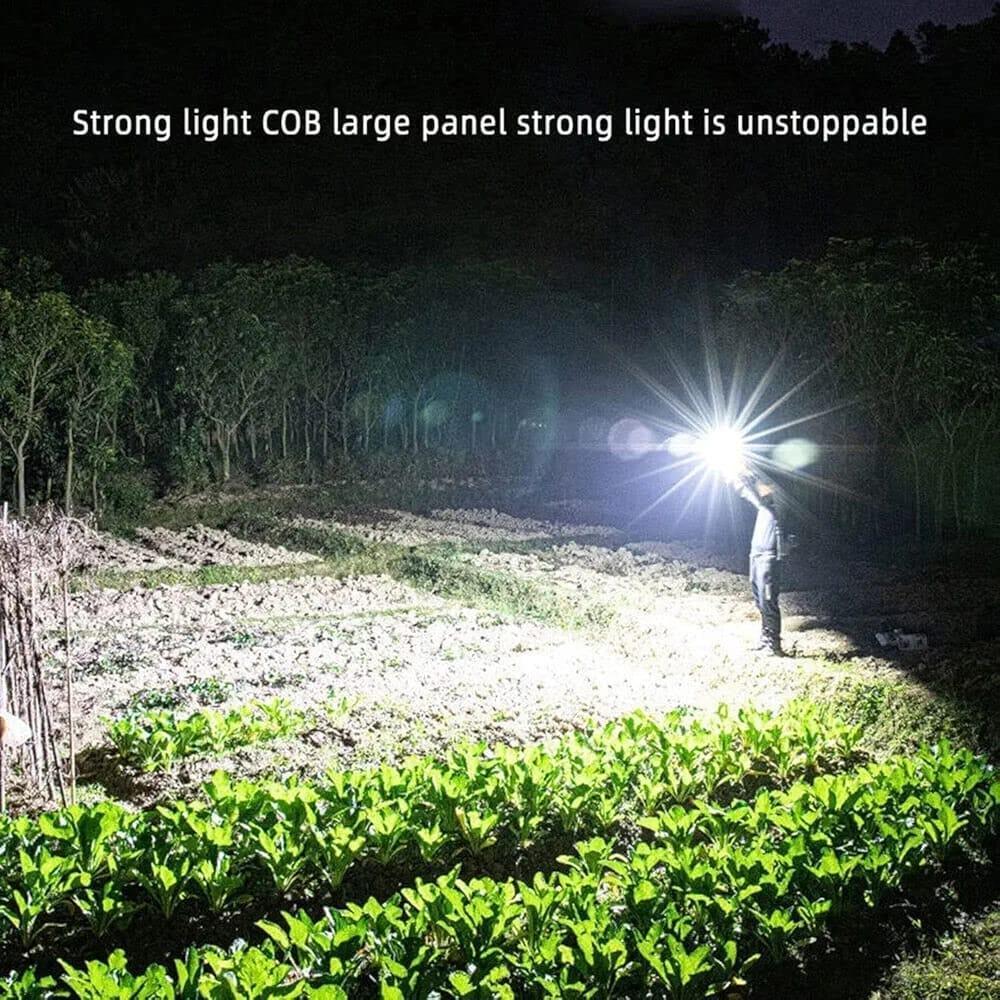 Premium Black LED Torch Light with Safety Hammer & Charger