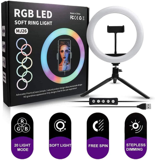 Ring Light With Mobile Holder With 7Feet Tripod Stand in Three Different Mode Light