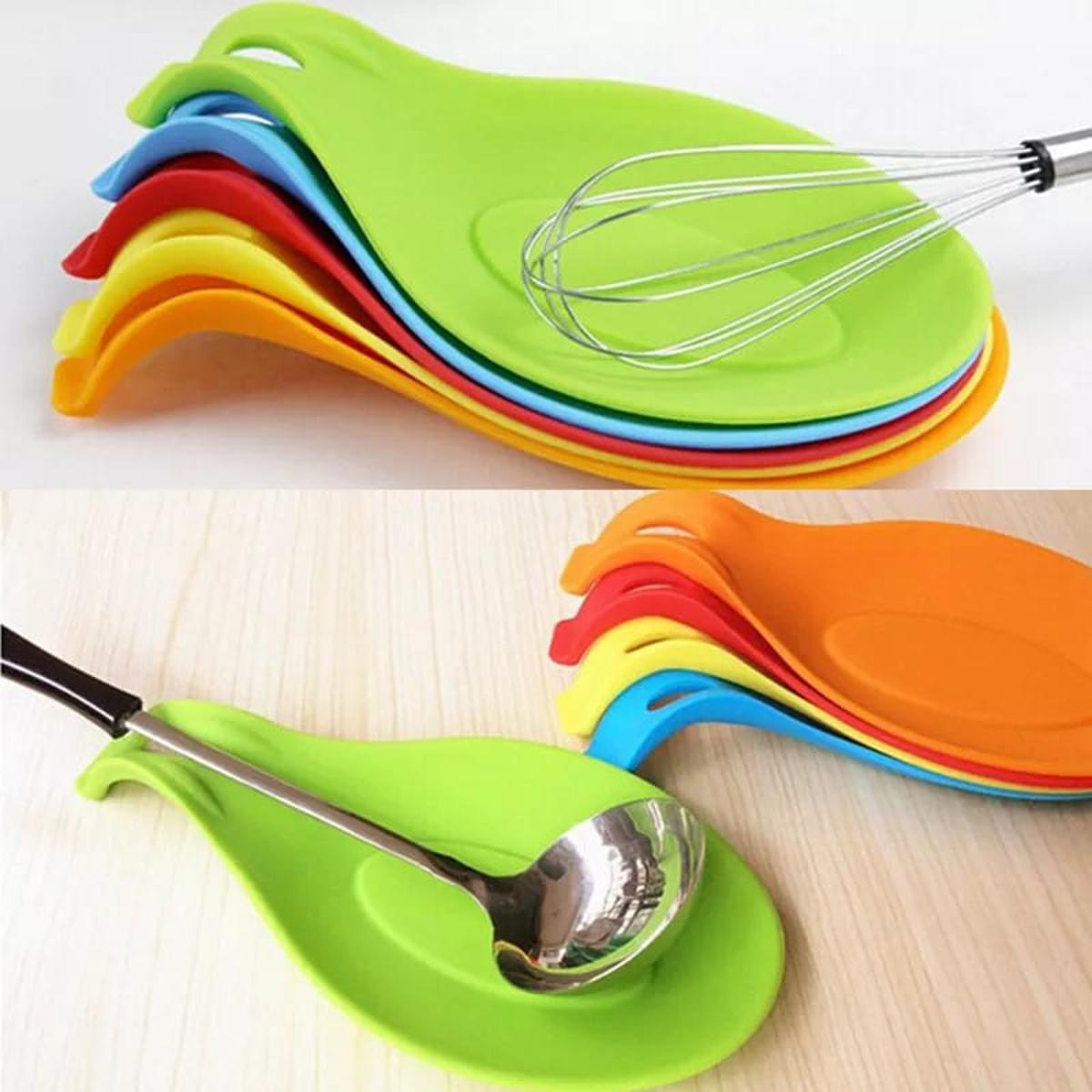 Spoon Holder Fork Spatula Rack Shelf Organizer Non-Slip Plastic Spoon Rest Chopsticks Holder Food-Grade Material